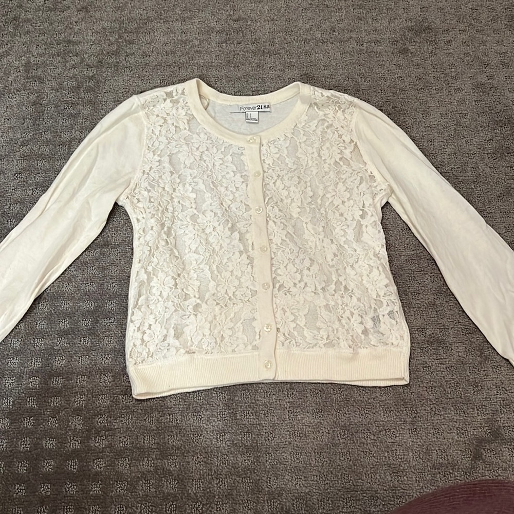 Cream lace cardigan